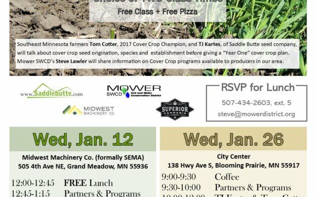 Cover Crop 101 Sessions Jan. 12 & Jan. 26th